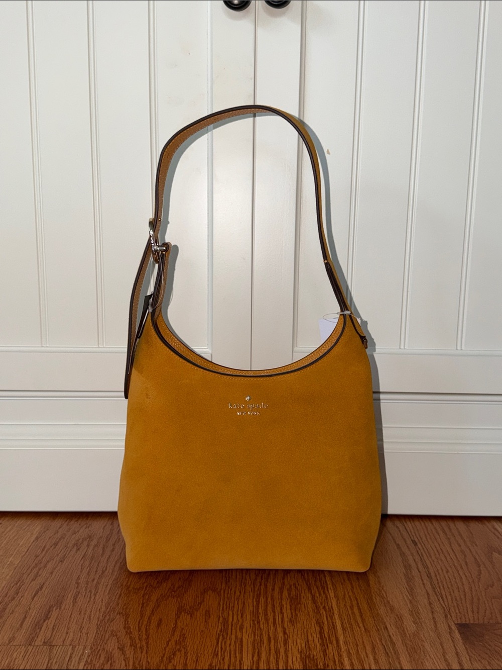 kate spade Suede Mustard Yellow Shoulder Bag